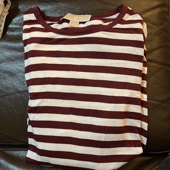 Michael Kors maroon striped top - Picture 2 of 6